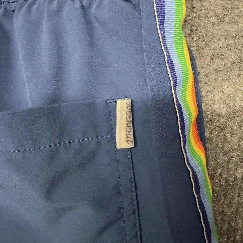 Chubbies Swim Shorts Mens Medium Blue Rainbow Stripe 5.5 Inseam Mesh Trunks